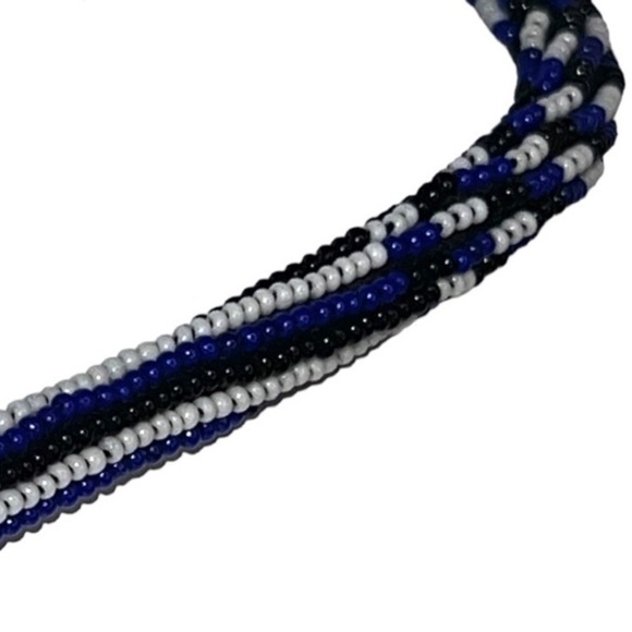 Isabel Marant-  Beaded Choker in Blue and White- Tribal- O/S - Picture 3 of 7